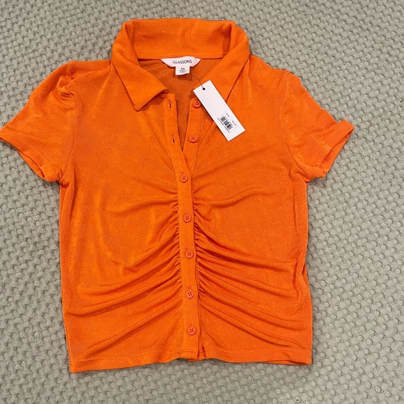 NWT! 🧡 Ruched Button Front Shortsleeve Top 🧡 HOST PICK ✨✨✨✨✨ - Picture 10 of 16